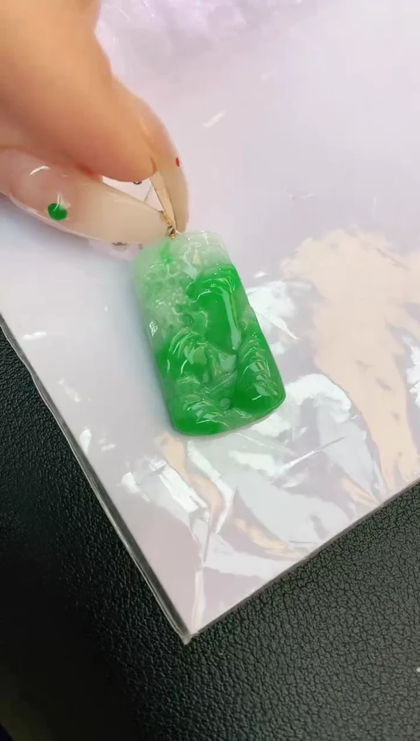 翡翠18K金镶嵌颈饰赠礼盒证书 珍珍