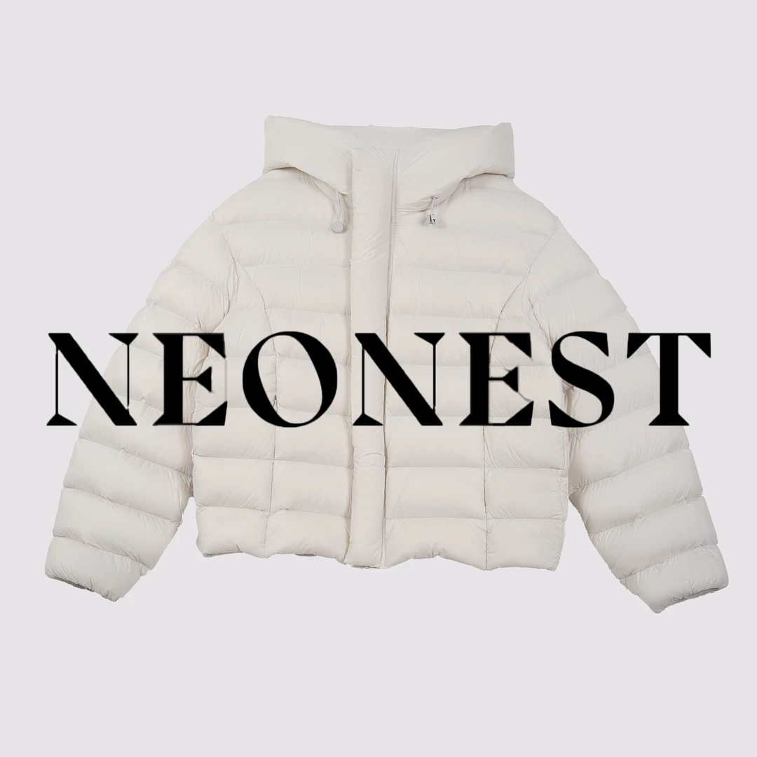 秋冬排骨绗线白色后背弧度羽绒服