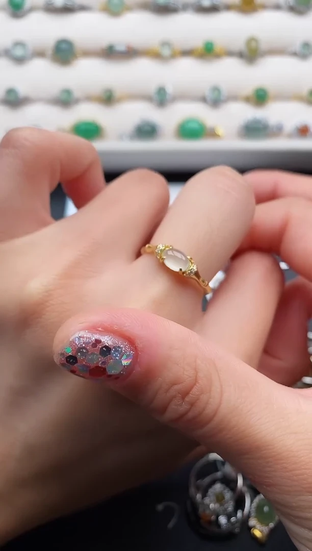 银S925镶嵌戒指翡翠1111111111+1