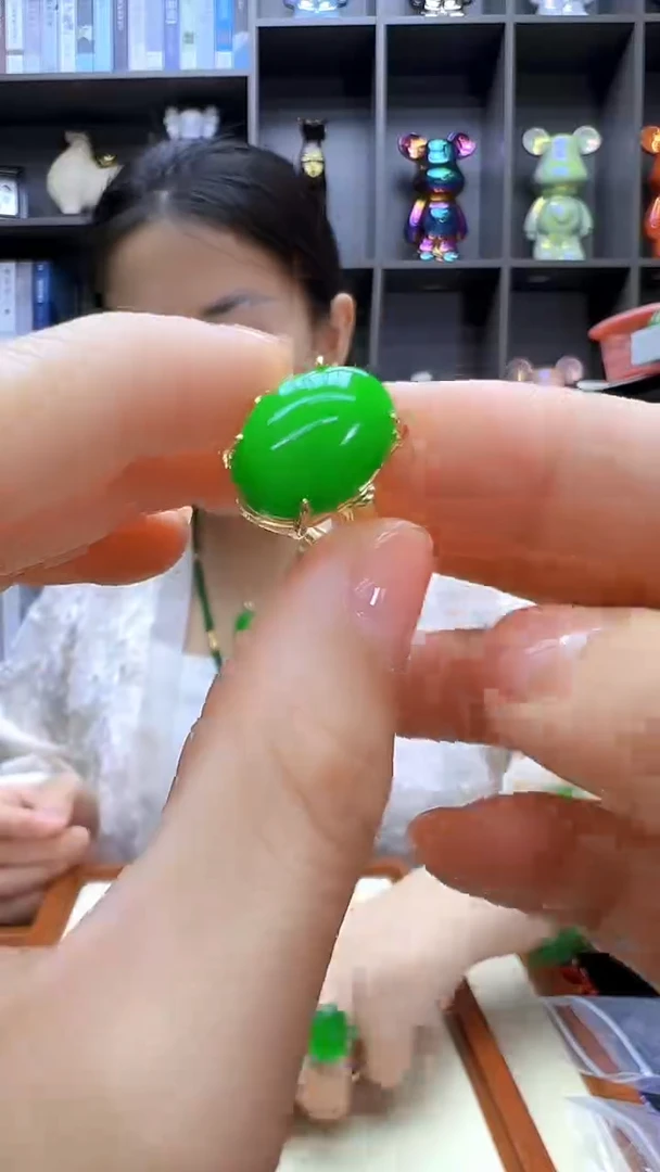 翡翠14K金镶嵌颈饰丹丹diy劲饰戒指