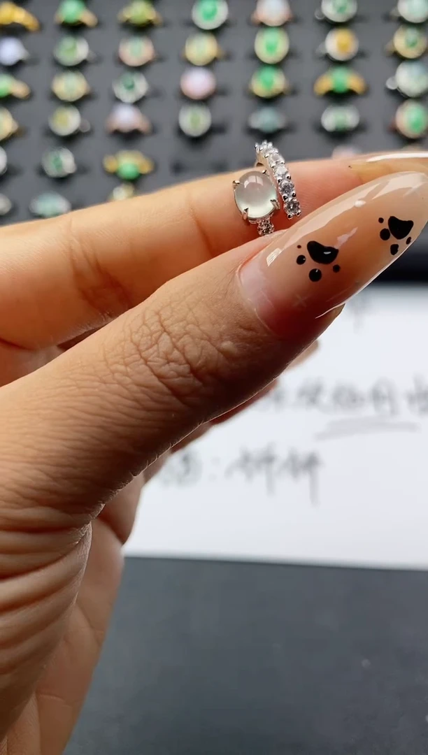 翡翠戒指银S925镶嵌.