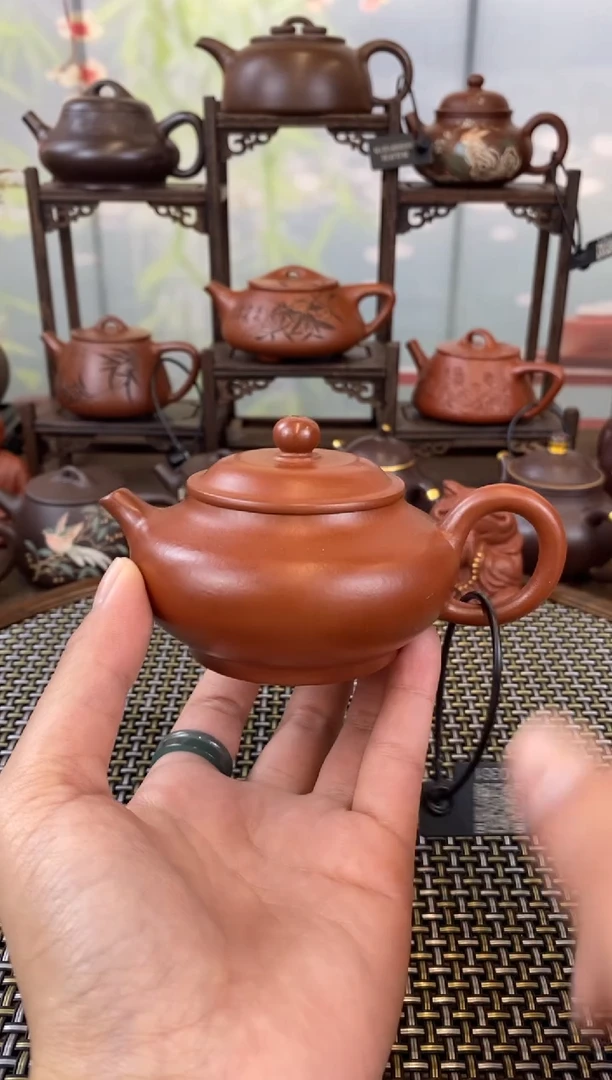 茶壶紫砂朱泥扁玉