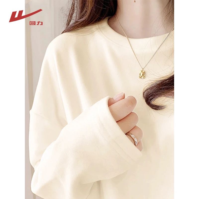 Warrior/回力纯棉长袖2025新款T恤高智淡人风内搭韩系简约打底衫T