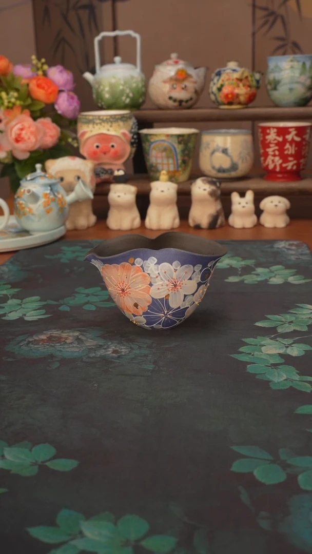 花满蹊 蓝紫色紫砂公道杯