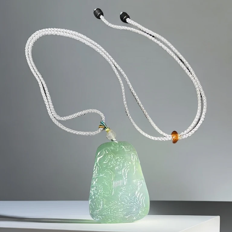 天然芙蓉山水牌玛瑙吊坠50*30*8精美玉石男女款挂件多样性发一