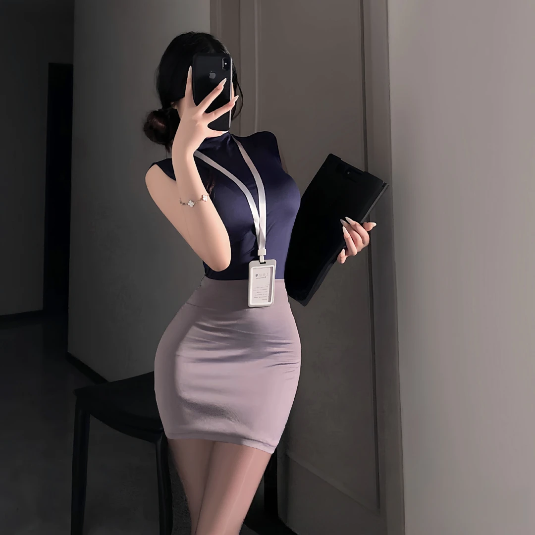 性感纯欲风秘书包臀裙空姐制服夜店套装战袍