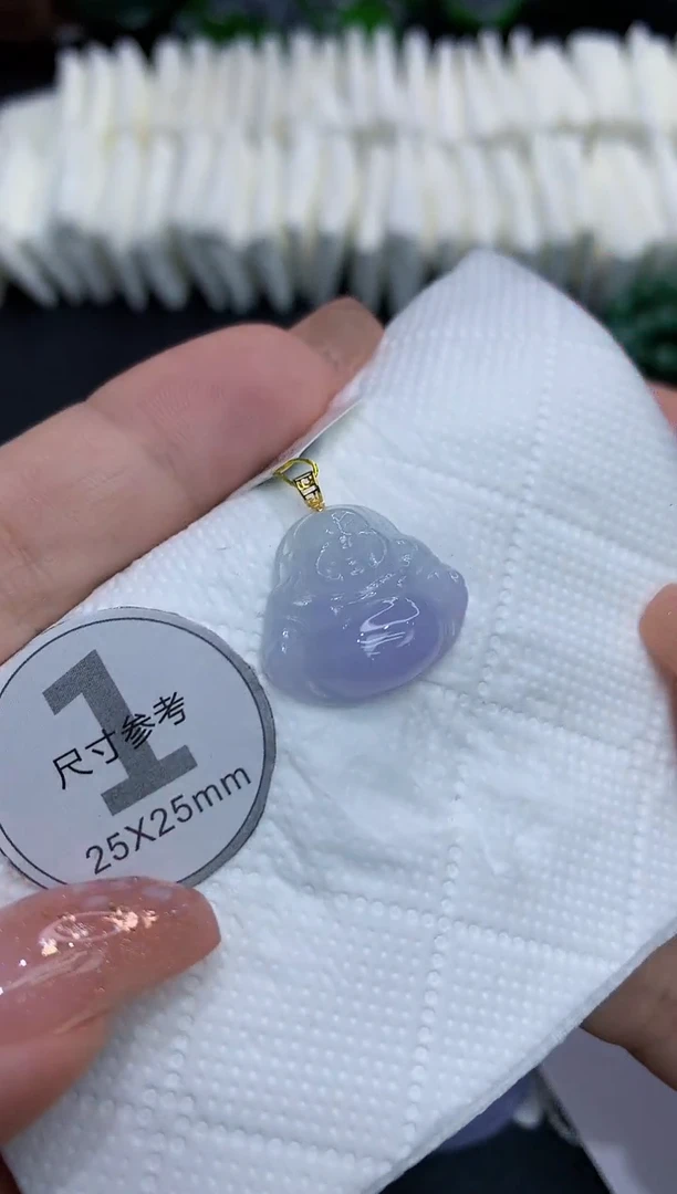 吊坠(不含链)18K金镶嵌翡翠11