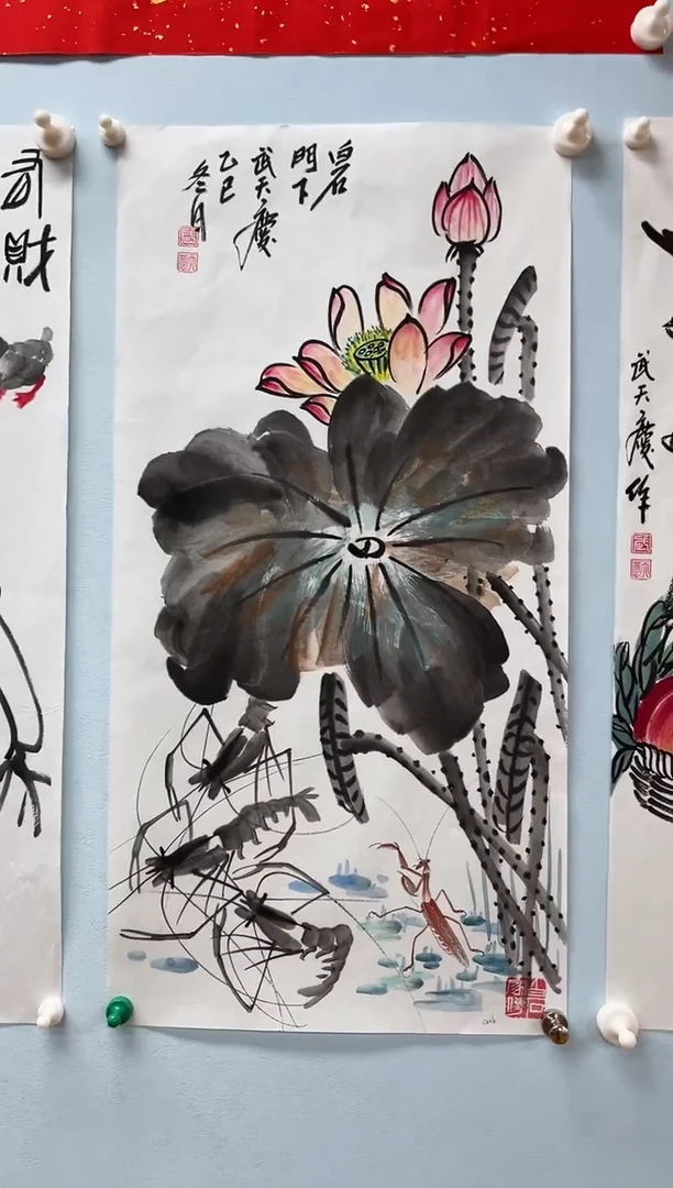 国画武天庆老师映日荷花