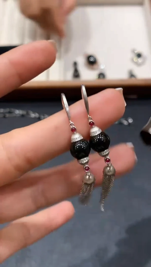 翡翠18K金镶嵌耳饰GQY多样性发其一