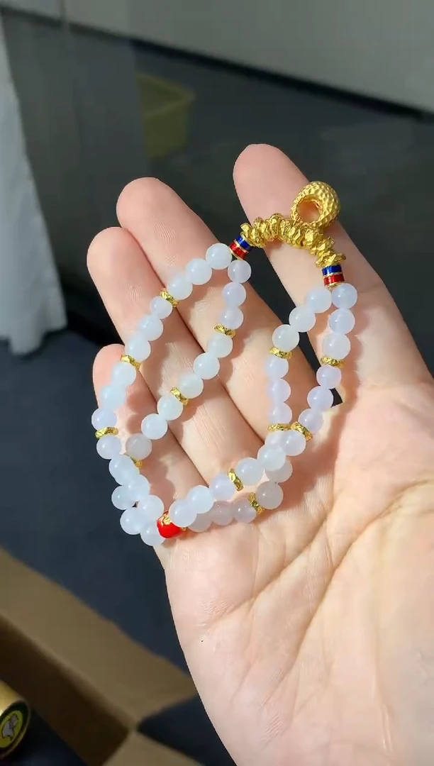 足金镶嵌手链翡翠356-中国好珍宝