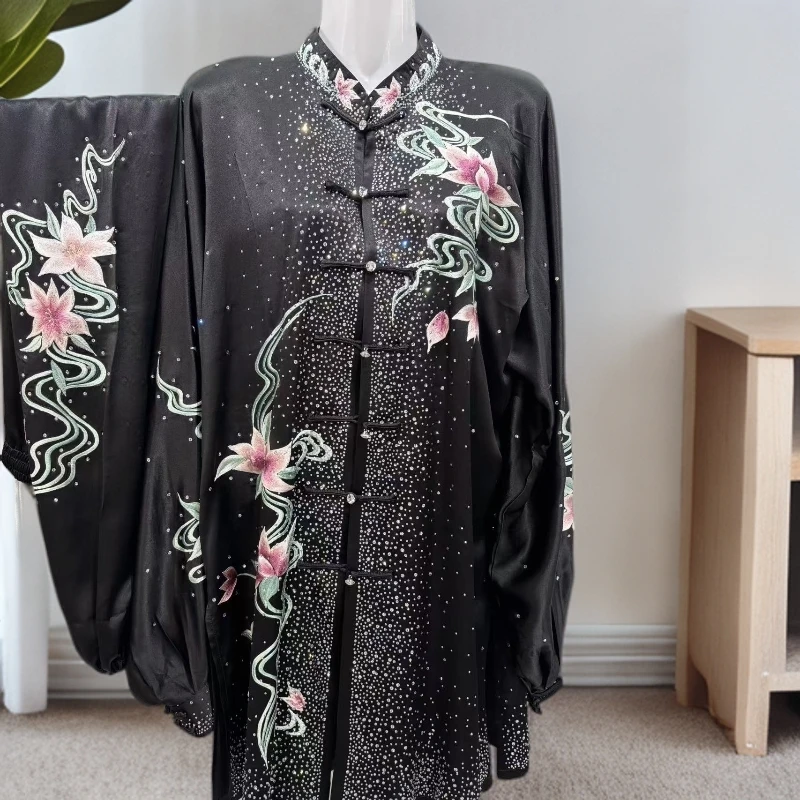 【定制商品15天发货】太极拳表演服竞技比赛服真丝纺丝刺绣绣花彩服