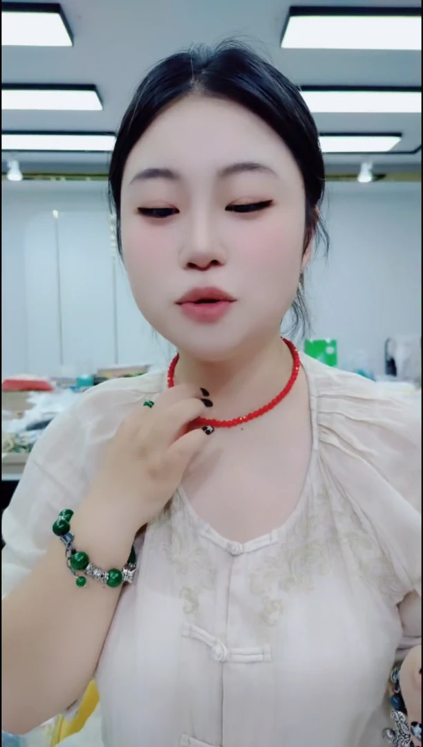 玛瑙/玉髓颈饰合金0958红项链