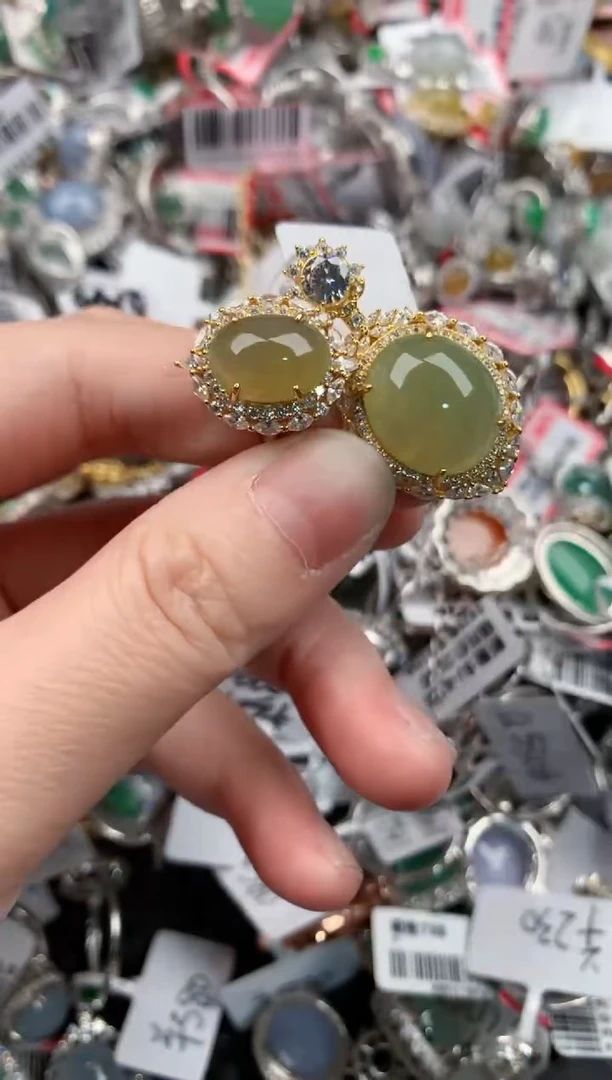 银S925镶嵌戒指翡翠15-15-15    2