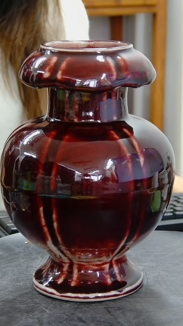 瓶宝石红釉石榴尊#1170#