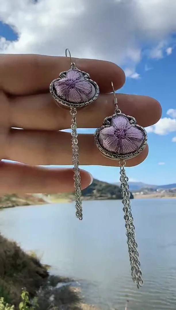 织绣长红绣艺坊刺绣耳环002