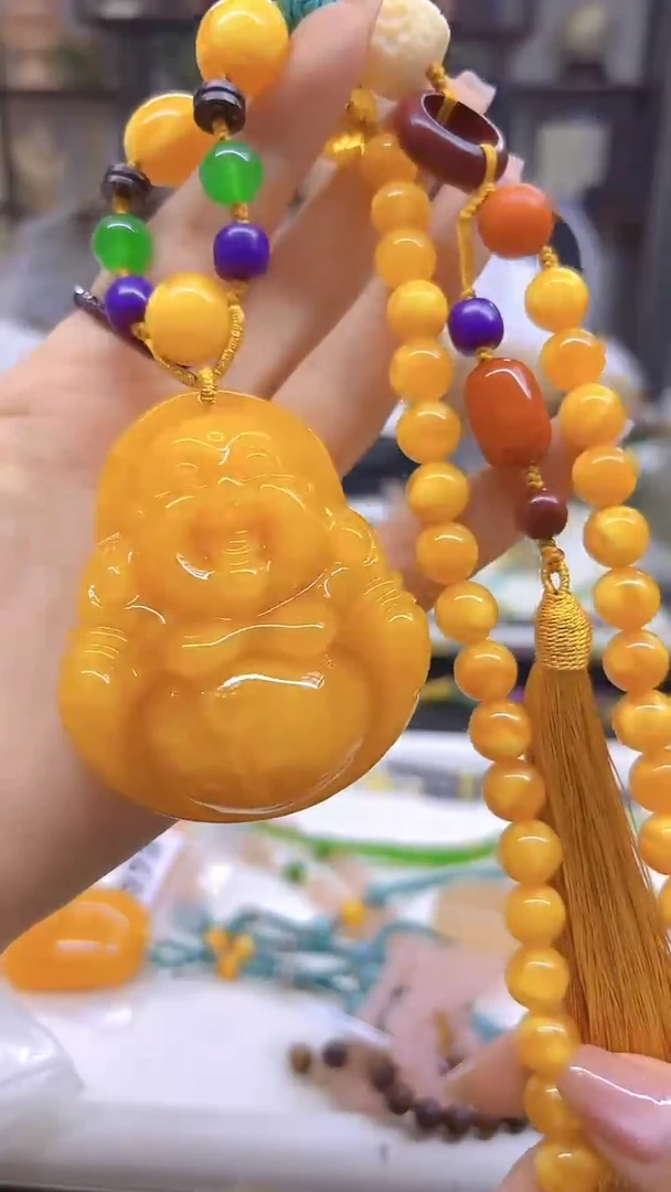 未镶嵌毛衣链蜜蜡DIY款M234