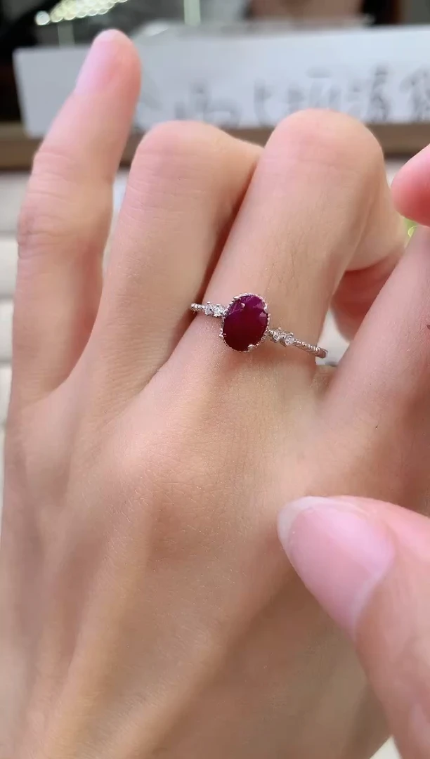 【闪购商品】红宝石戒指银S925镶嵌24-3