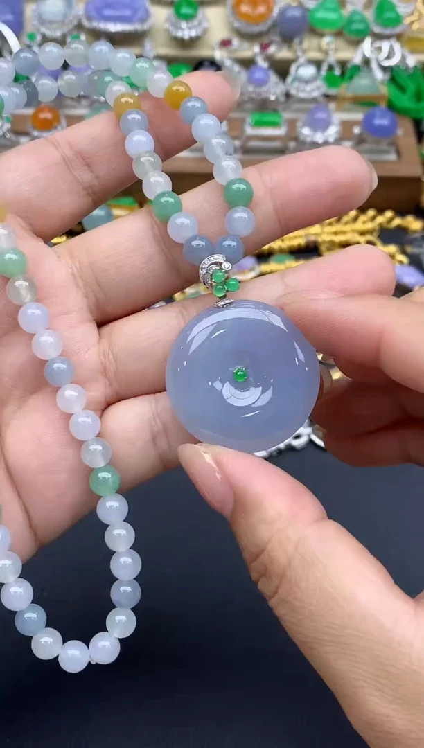 翡翠未镶嵌颈饰456-春日珠宝