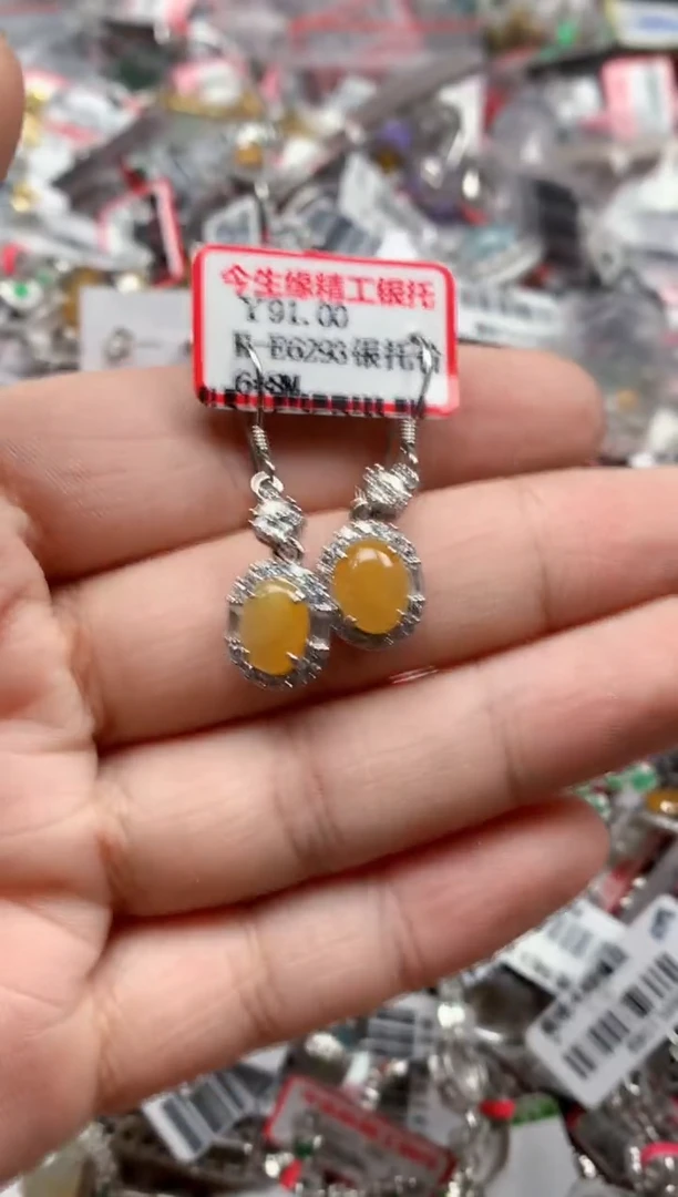 银S925镶嵌戒指翡翠天然A货缅甸翡翠