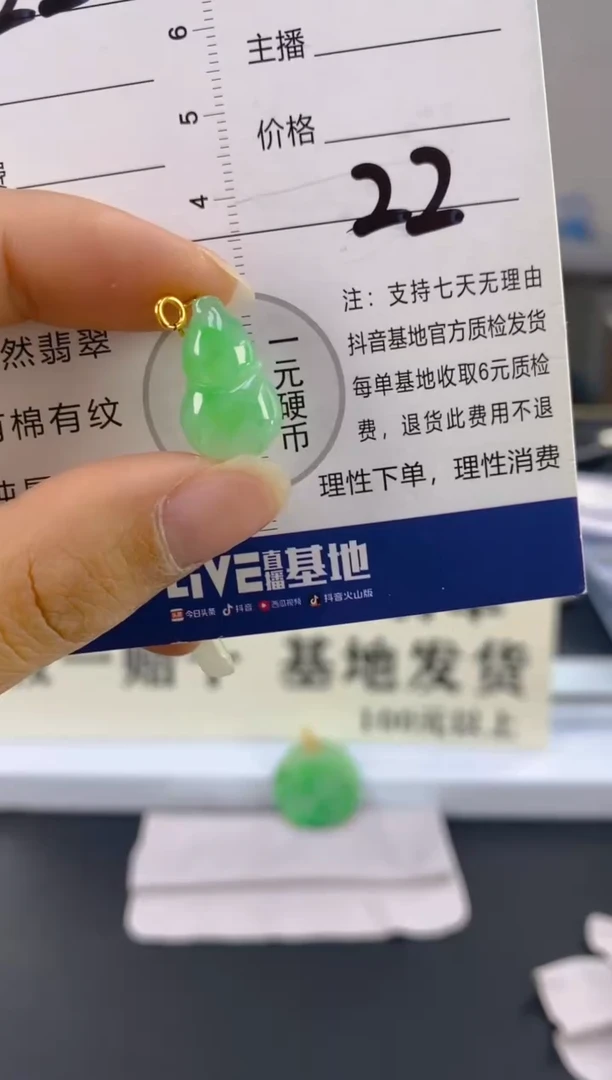 【闪购商品】翡翠颈饰18K金镶嵌天然A货翡翠
