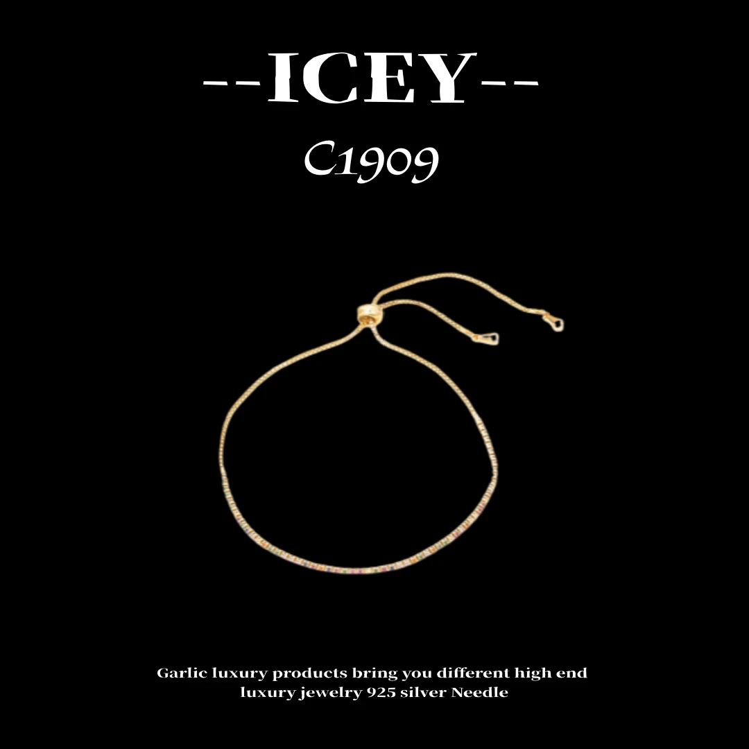 合金锆石手链 镀K金 ICEY设计素款简约时尚轻奢手链--C1909