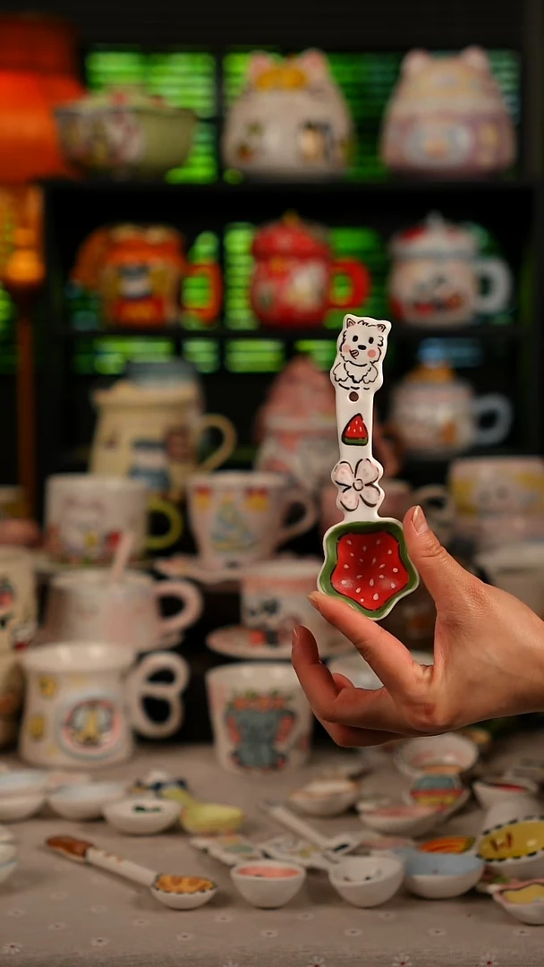 陶瓷无盖款景德镇高温釉下彩纯手绘创意瓷