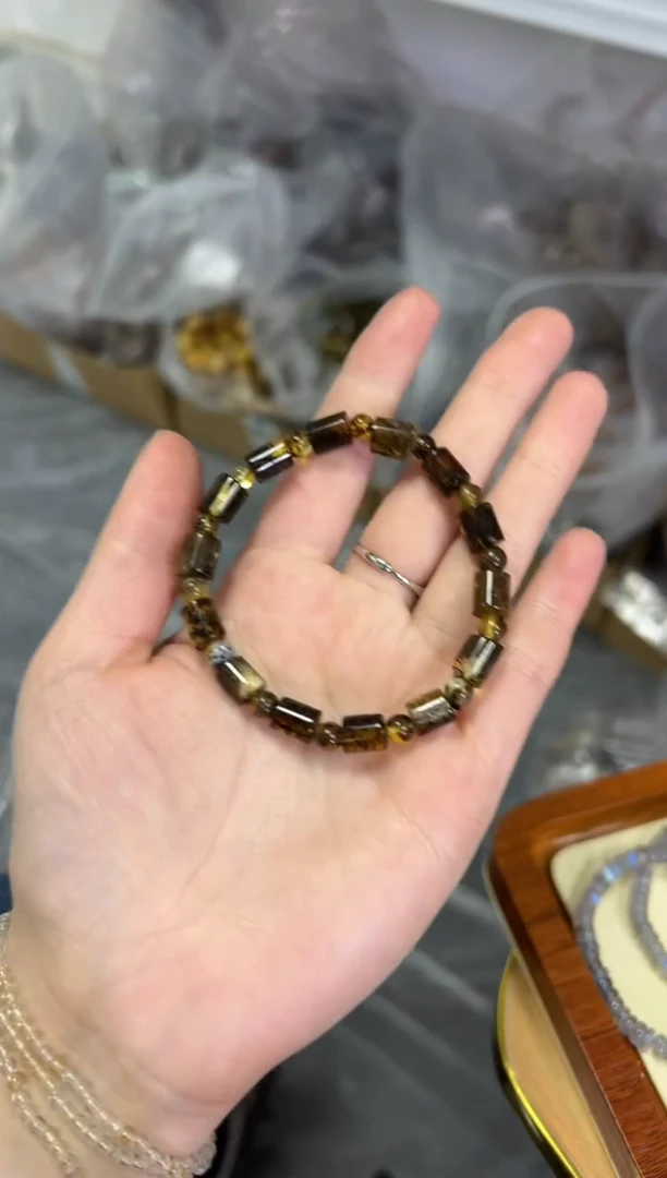 【闪购商品】琥珀手链未镶嵌瑕疵琥珀药珀小桶手链[0030]