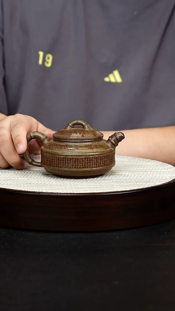 茶壶紫砂双线竹鼓