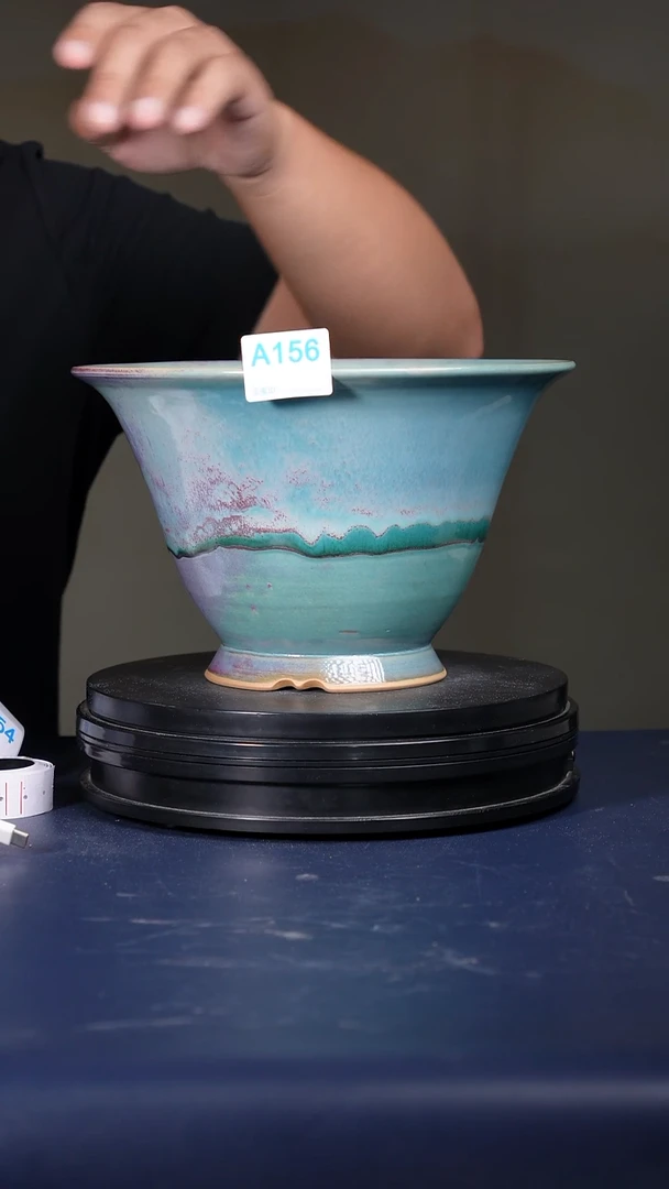 其他A156号微瑕福利钧瓷斗笠盆  口径25高16