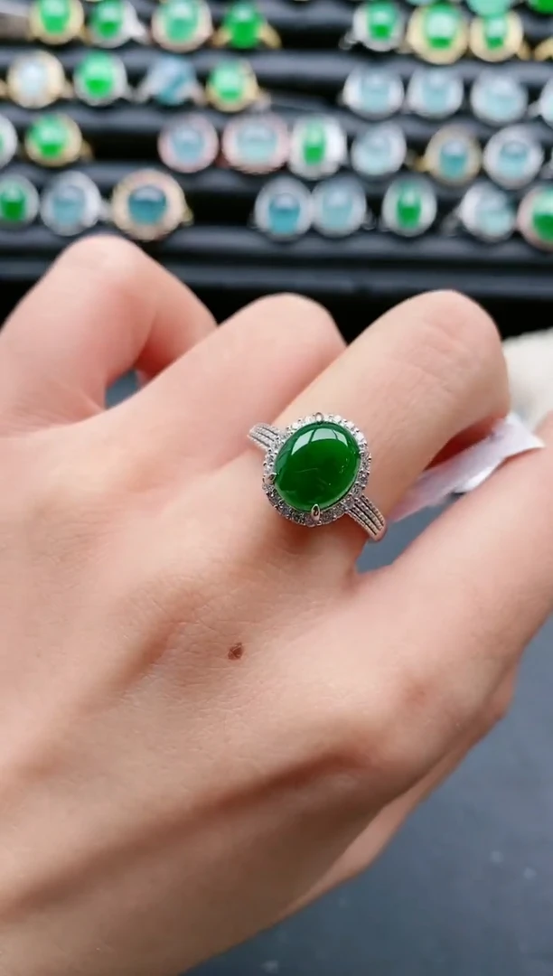 【闪购商品】翡翠戒指银S925镶嵌1111111111