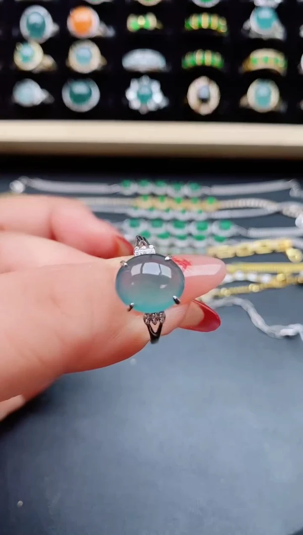 【闪购商品】翡翠戒指银S925镶嵌5085001