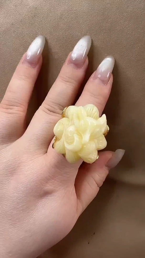 琥珀颈饰未镶嵌戒指