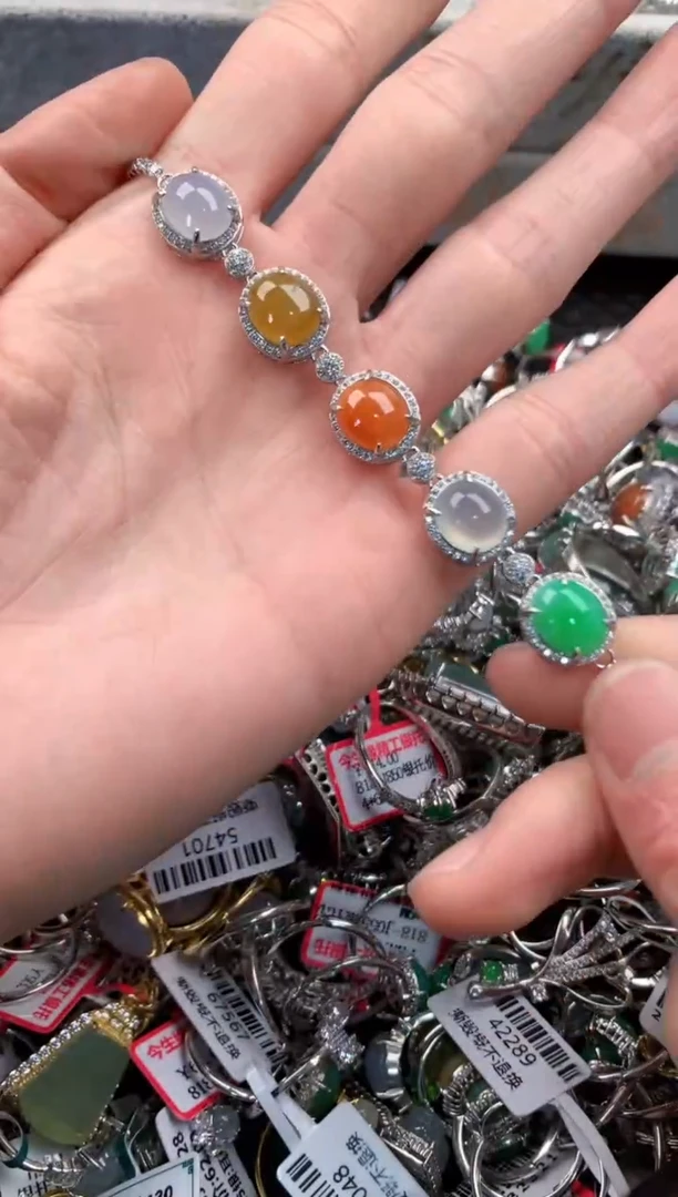 银S925镶嵌戒指翡翠7                         1