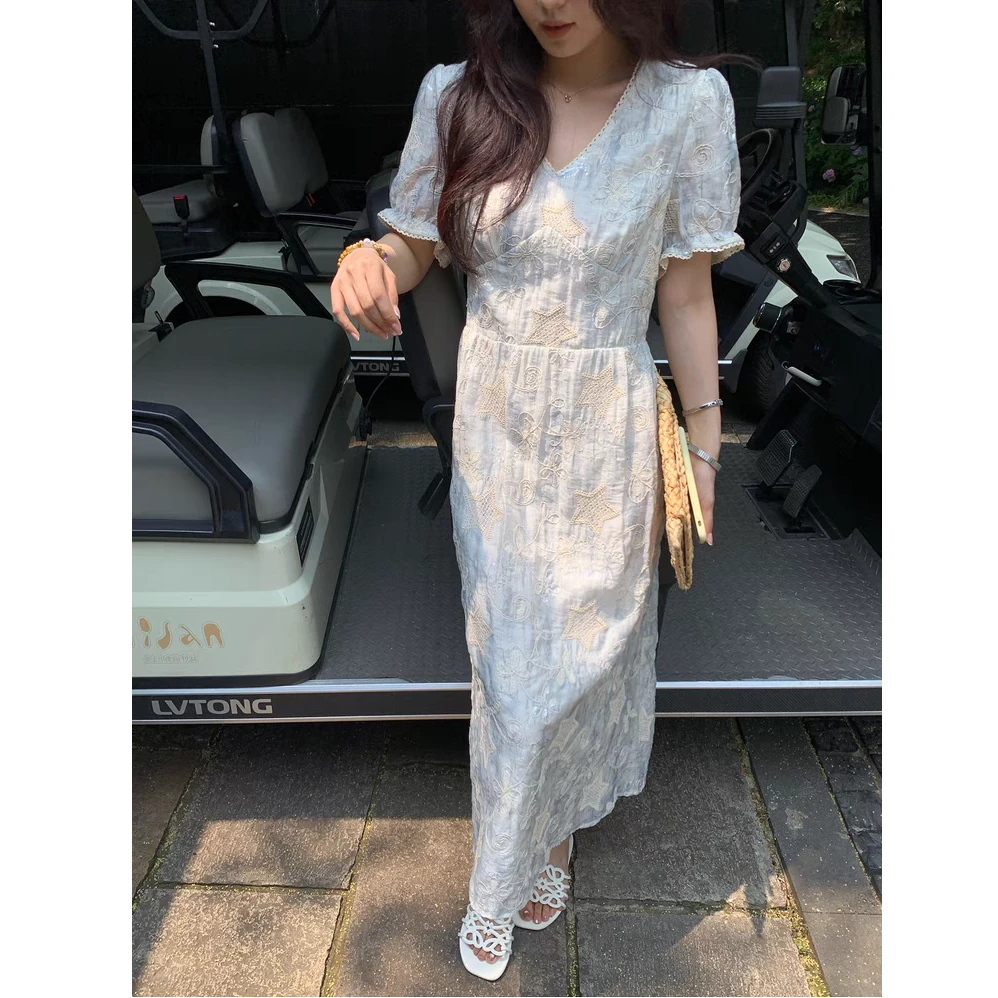 【现货秒发-NAZ微胖大码定制】法式英伦重工提花连衣裙