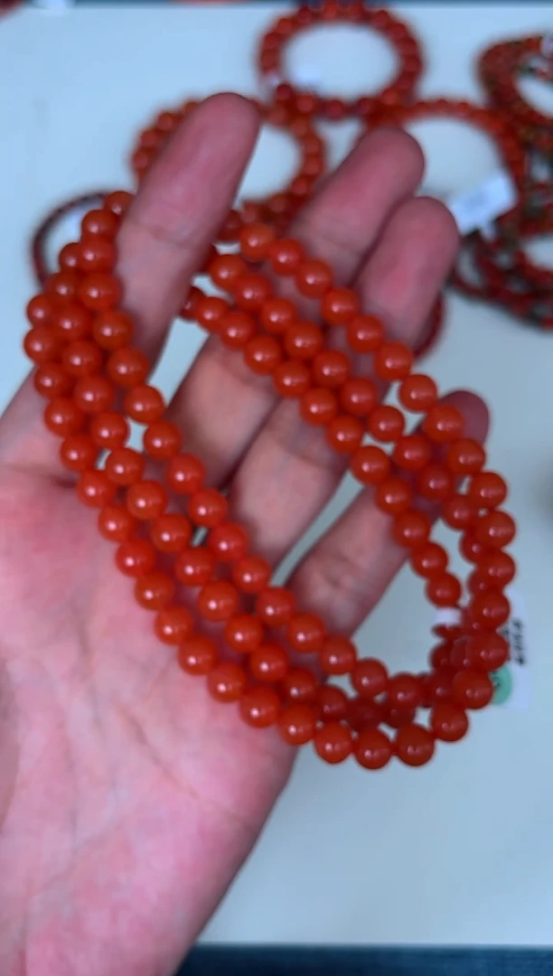 手链未镶嵌南红玛瑙殿堂级保山料辣椒红多圈南红W-A12