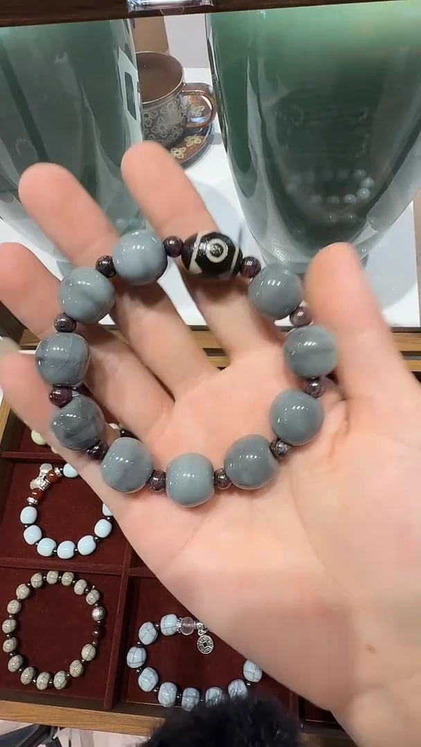青瓷手工茶器手串