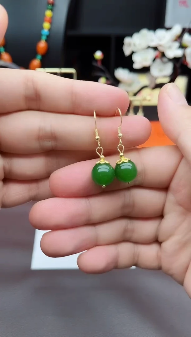 玛瑙/玉髓耳饰银S925镶嵌438000