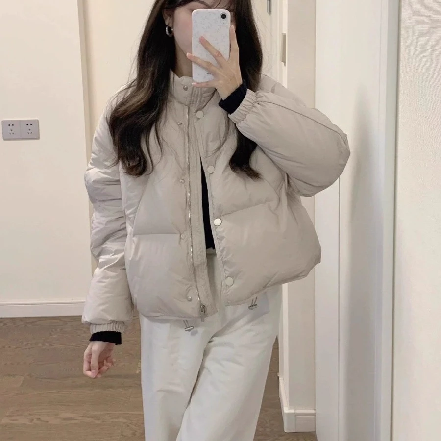 Bonrgo秋冬2025新款短款立领保暖加厚棉服设计通勤显瘦面包服外套