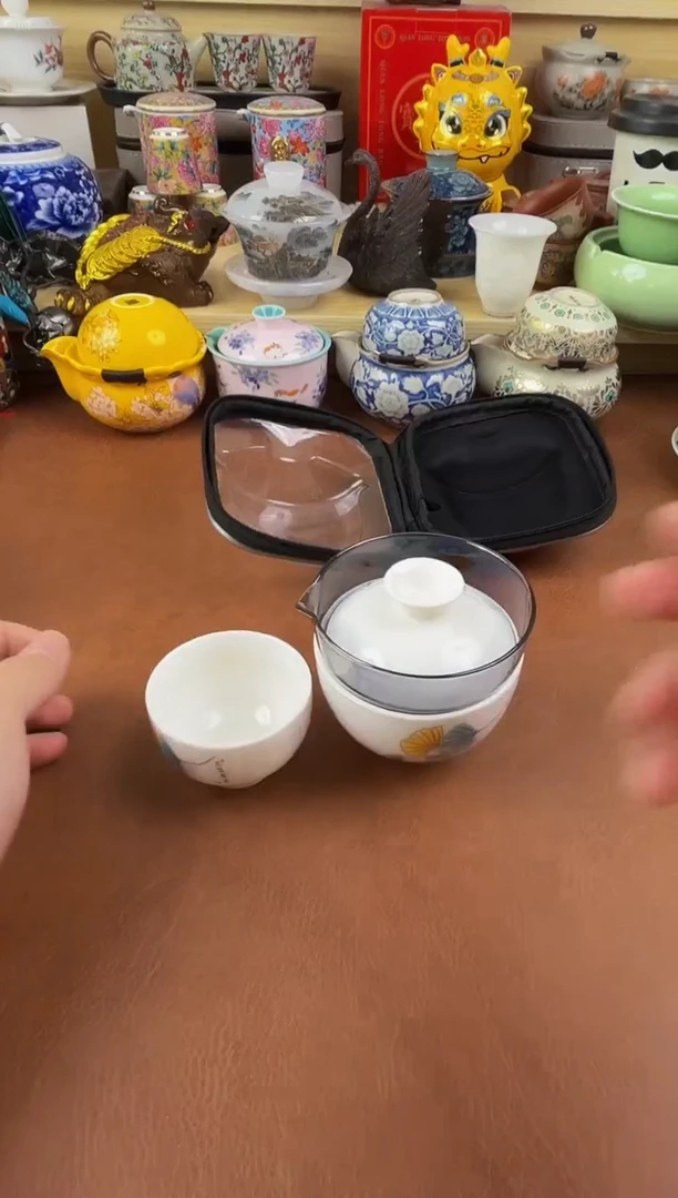陶瓷茶具摆件旅行套组
