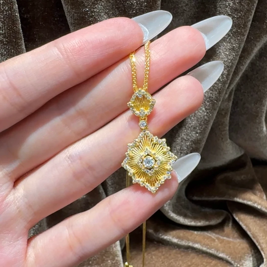 足金999 点钻拉丝布布吊坠（不含链）