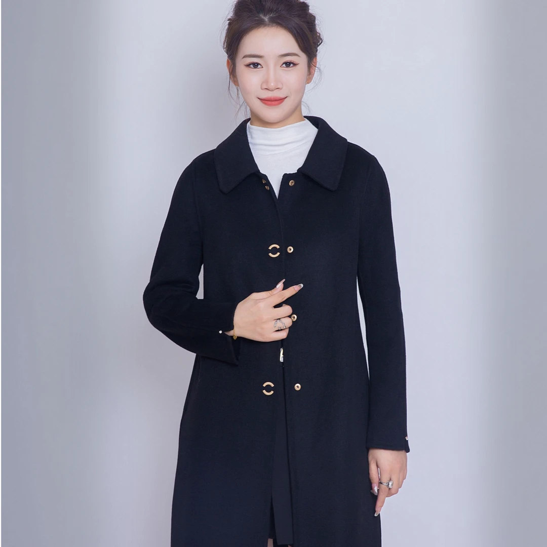 JY-9565时尚休闲双面羊毛大衣