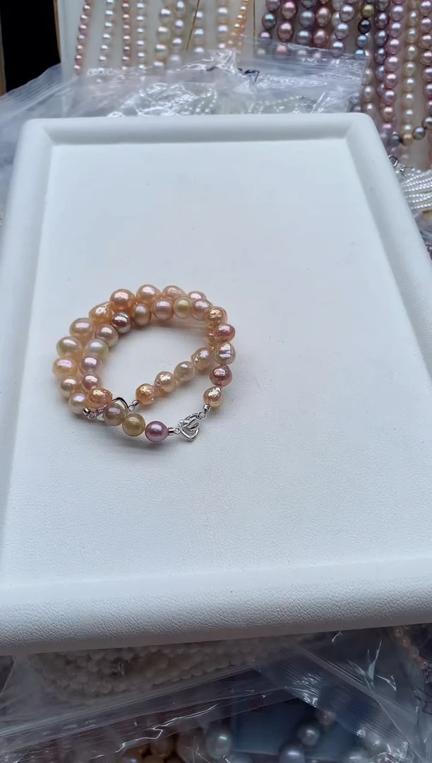 合金手链淡水珍珠多样性发其一，非无暇