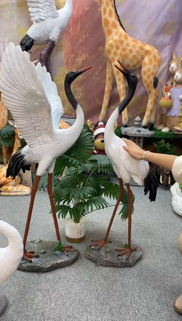 玻璃钢105cm仙鹤一对