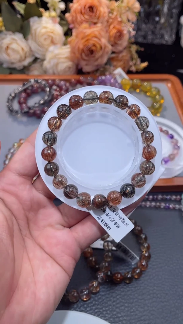 未镶嵌手串发晶黑金超七9m+