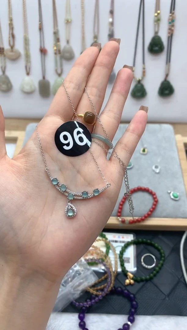 【闪购商品】翡翠颈饰银S925镶嵌项链4