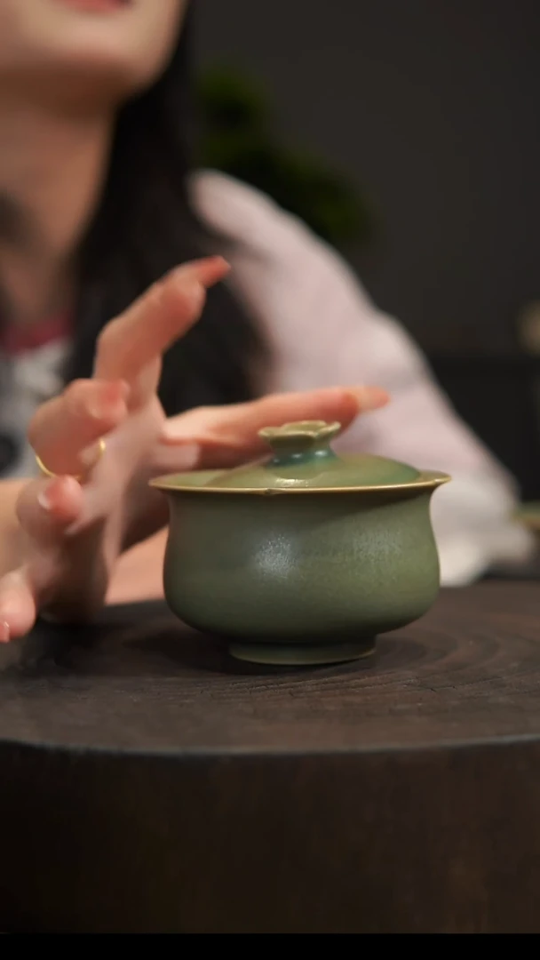 杯子钱袋二才盖碗 汝州原产地  原矿老釉
