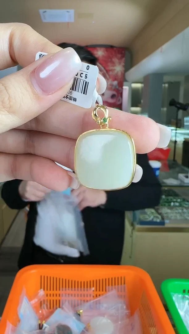 【闪购商品】和田玉吊坠银S925镶嵌0119-111