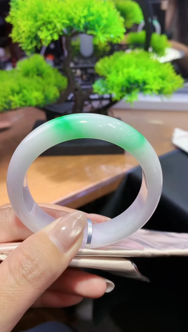 未镶嵌手镯翡翠-y19 天然缅甸A货翡翠55正圈