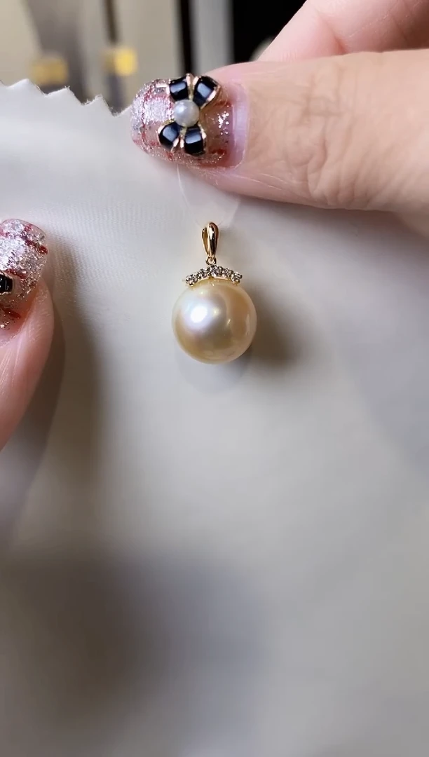 【闪购商品】海水珍珠吊坠(不含链)18K金镶嵌12-13海水珍珠吊坠