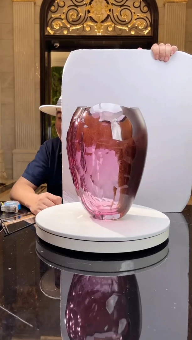 琉璃手工艺品AJ1010080金红艺术花器